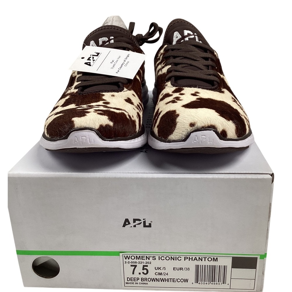 APL Athletic Propulsion Labs Women's Iconic‎ Phantom Cow Print Sneakers Size 7.5